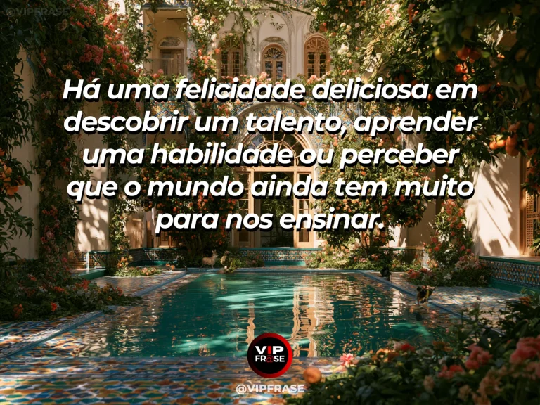 Mensagem de felicidade sobre curiosidade que deixa a vida colorida, com estufa botânica iluminada com muitas flores.