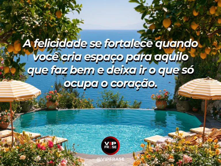 Mensagem sobre felicidade e alegria de viver, com bright tropical conservatory.