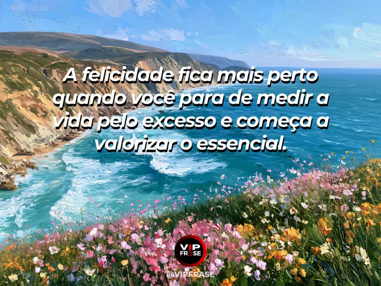 Mensagem sobre felicidade e alegria de viver, com seaside promenade.