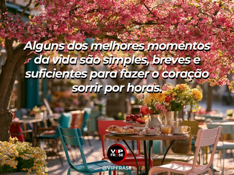 Mensagem sobre felicidade e alegria de viver, com colorful cottage garden.