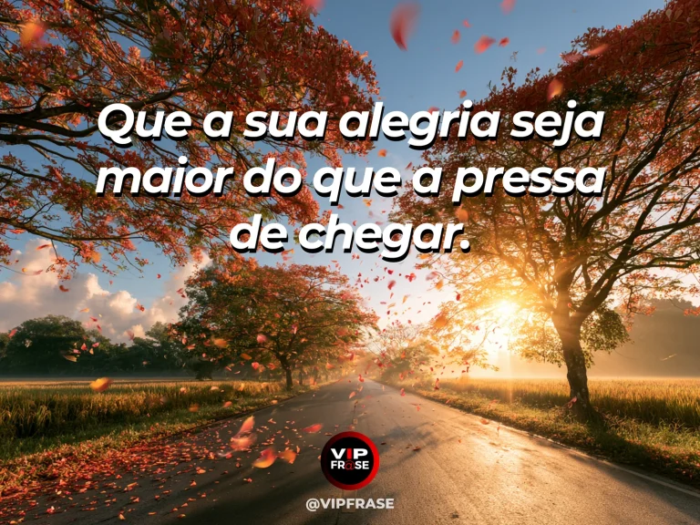 Mensagem sobre felicidade e alegria de viver, com sunrise over green hills.