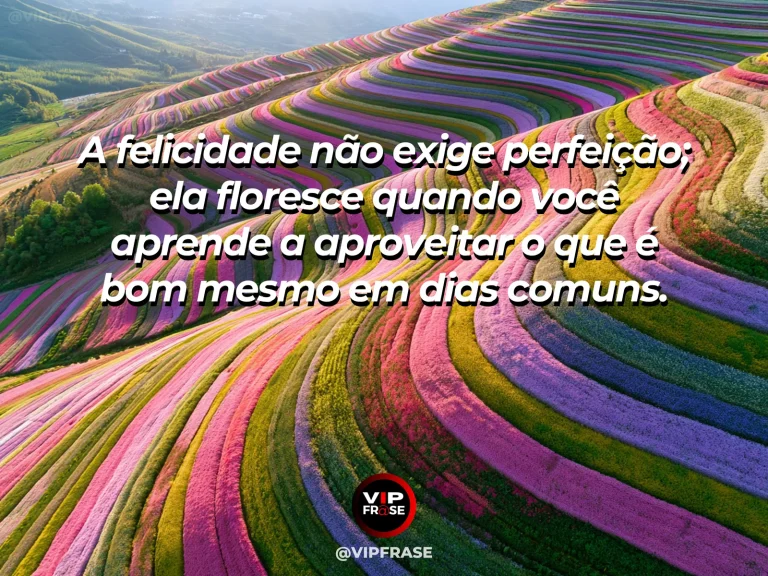 Mensagem sobre felicidade e alegria de viver, com sunny hillside path.