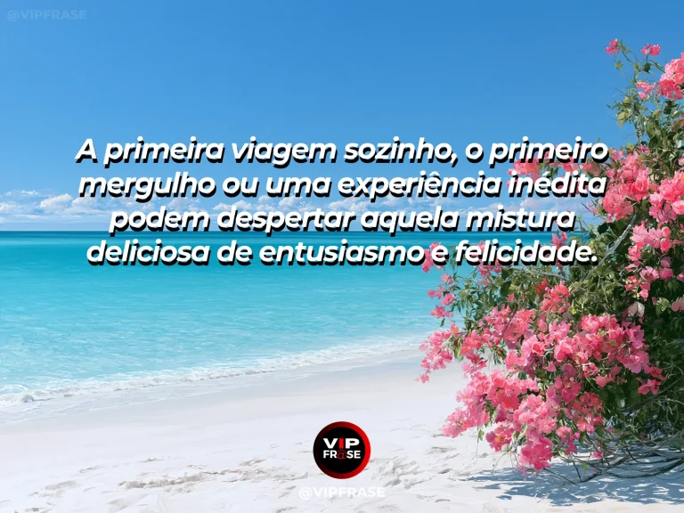 Mensagem sobre felicidade e a felicidade de experimentar pela primeira vez, com sparkling crystal clear sea beside inviting flowered path.