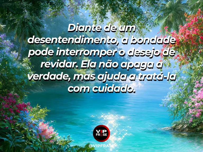 Mensagem sobre a bondade que impede novas divisões, com caminho florido que reúne dois jardins de cores complementares.