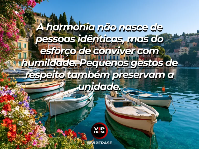 Mensagem sobre cultivar a unidade com paciência, com duas trilhas que se encontram entre roseiras sob a luz.