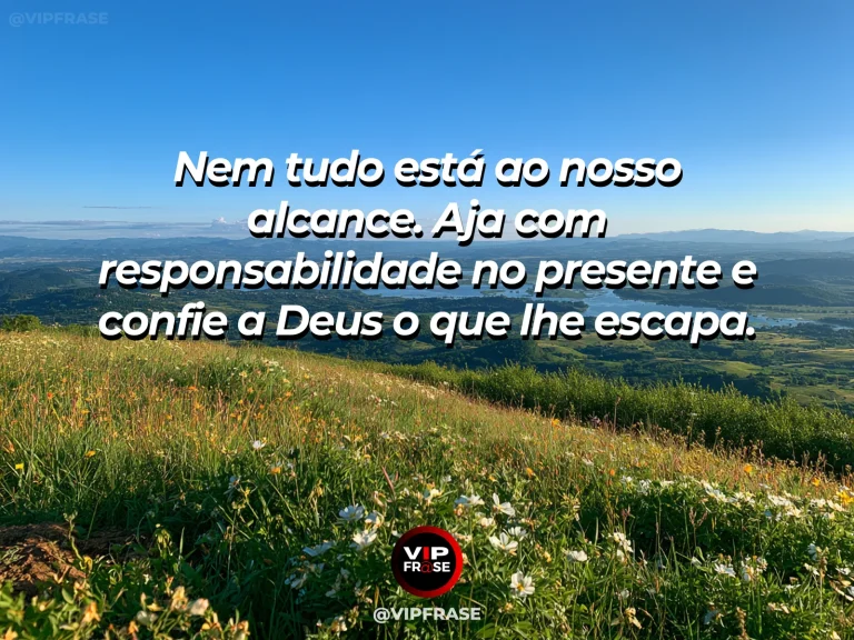 Mensagem sobre o que fazer com o que não se pode mudar, com colinas verdes com trilha discreta em direção ao sol.