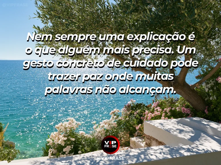 Mensagem sobre quando ajudar é mais importante que discutir, com jardim sereno com banco de pedra e rosas claras em plena luz.