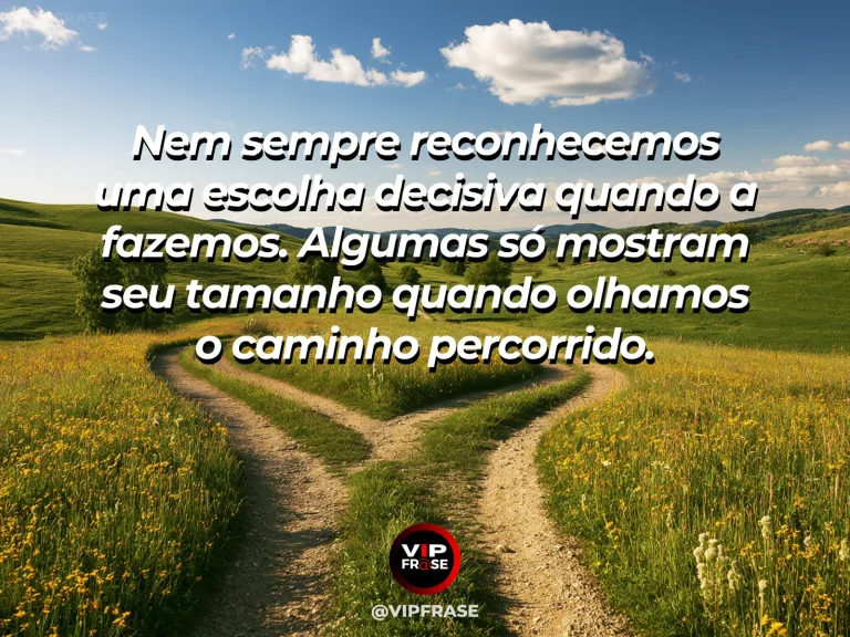 Mensagem sobre a vida com estradas em bifurcação por colinas verdes.