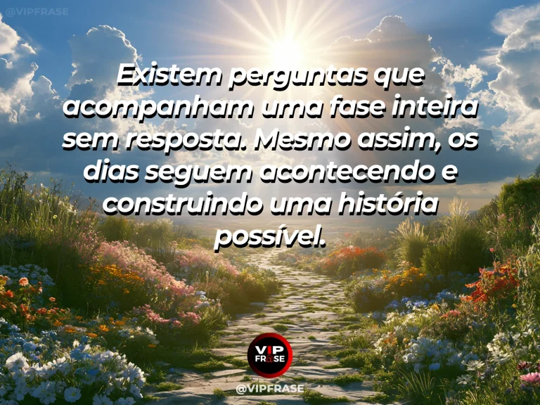 Mensagem sobre a vida com trilha sinuosa em colinas floridas e luminosas.