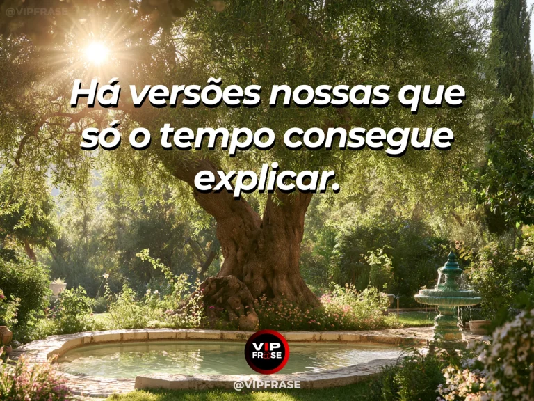 Mensagem sobre a vida com árvore antiga com folhas novas e sol dourado.