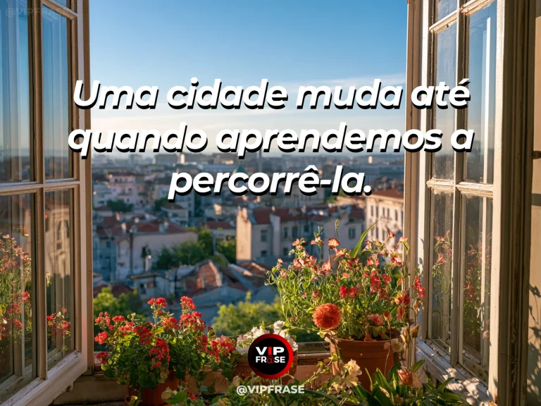 Mensagem sobre a vida, com vista elevada de cidade histórica com ruas curvas e fachadas coloridas.