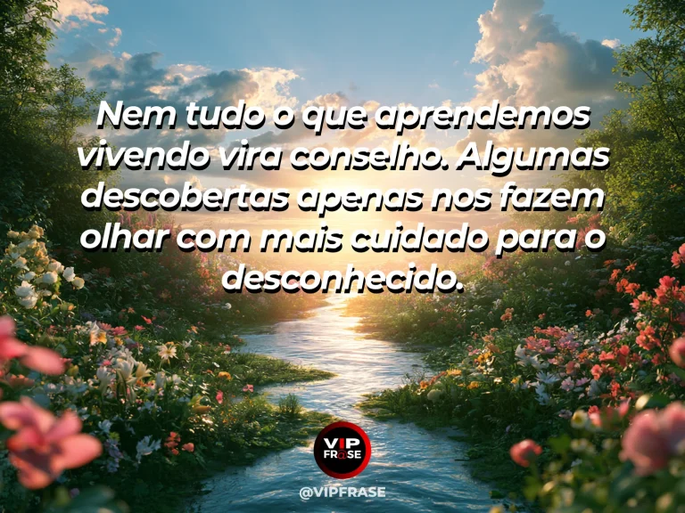 Mensagem sobre a vida, com um riacho cristalino com pedras reveladas pela água transparente.