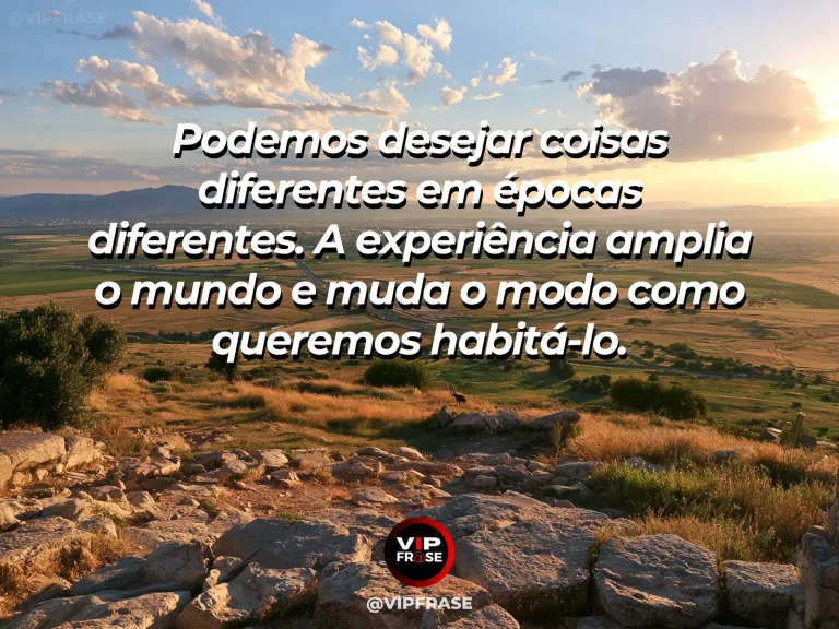 Mensagem sobre a vida, com jardins em terraços de diferentes alturas e paisagens verdejantes.