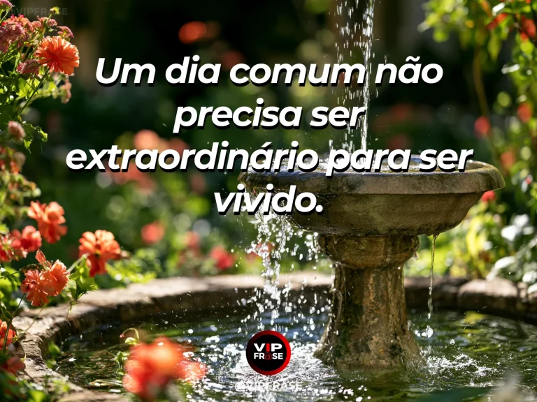 Mensagem sobre a vida, com uma varanda florida em uma manhã simples e luminosa.