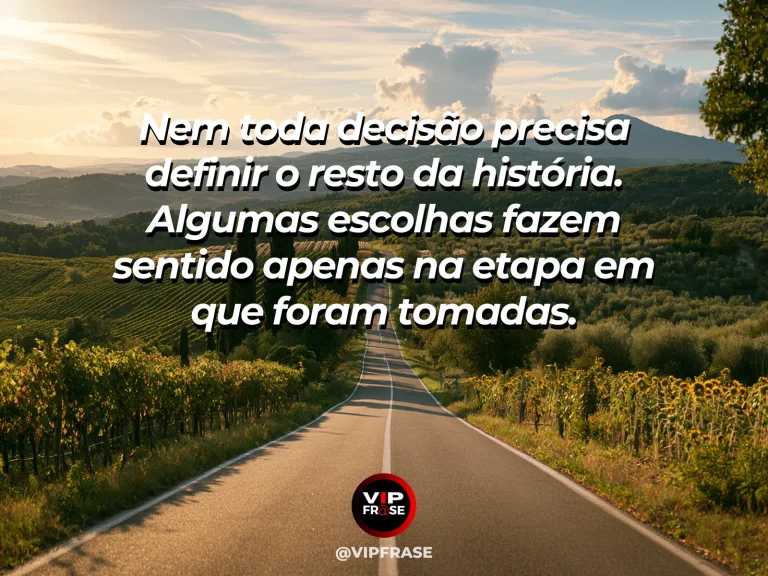 Mensagem sobre a vida, com dois caminhos que se separam entre colinas verdes e flores.