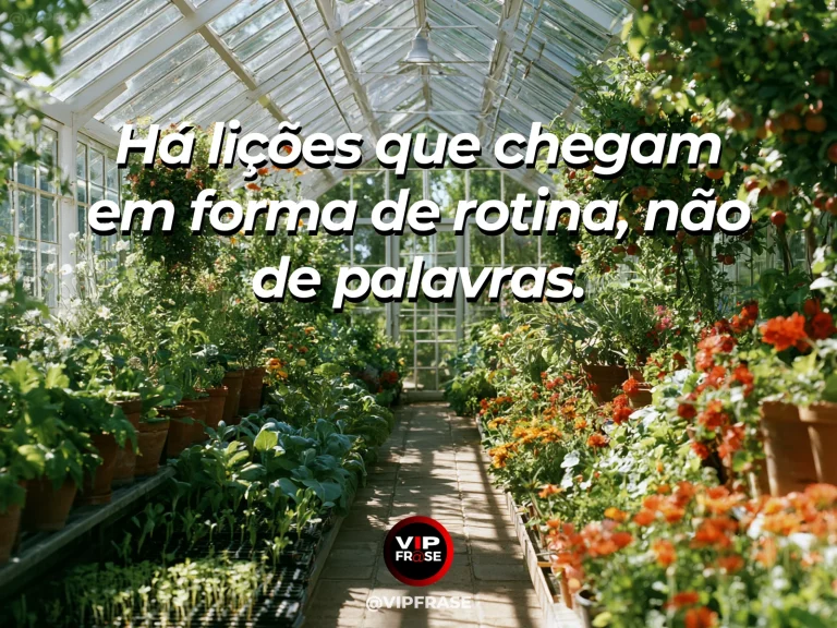 Mensagem sobre a vida, com um ateliê de cerâmica com peças artesanais e flores na janela.