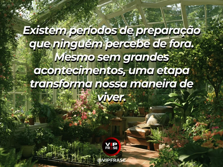 Mensagem sobre a vida, com estufa florida com brotos e plantas maduras banhadas de sol.