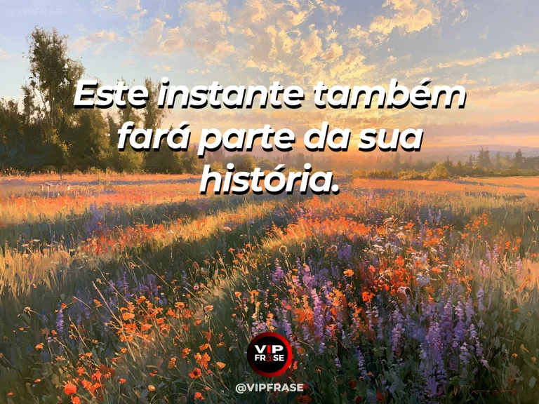 Mensagem sobre a vida com campo de flores e borboletas sob céu azul.