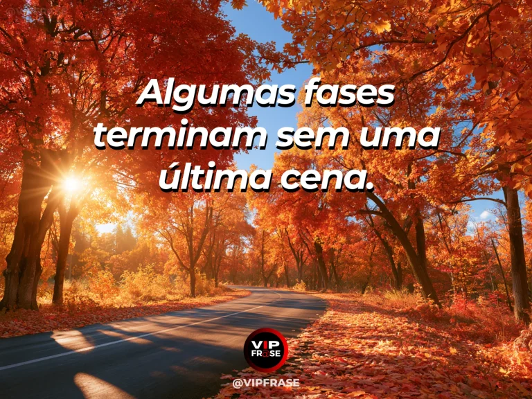 Mensagem sobre a vida com jardim outonal luminoso com folhas douradas.