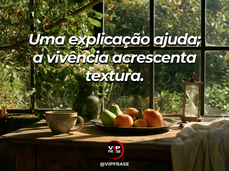 Mensagem sobre a vida, com ateliê artesanal de cerâmica com mesa de argila e janela florida.