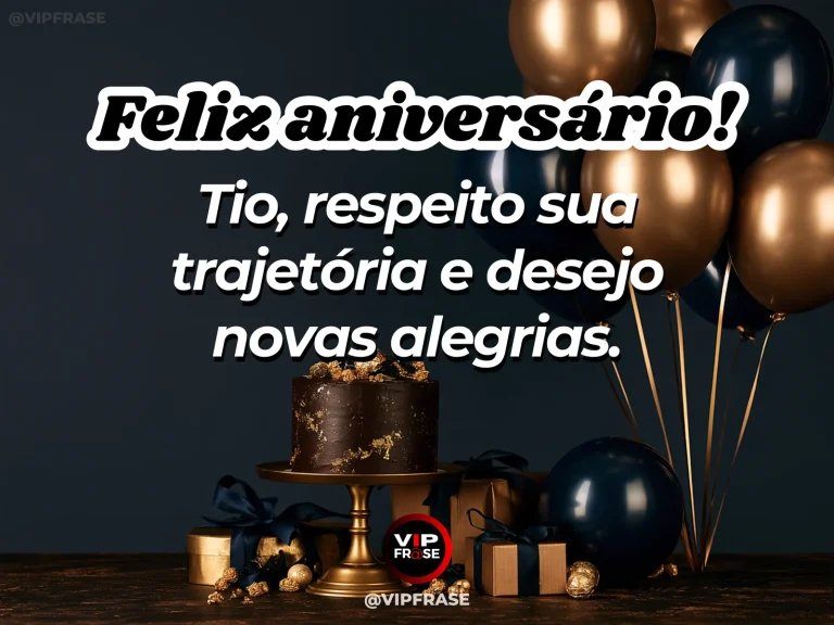 Mensagem de aniversário para tio sobre carinho, com flores e cenário iluminado.