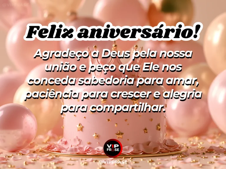 Mensagem de aniversário para esposa sobre bênção para o casamento, com flores e luz natural.