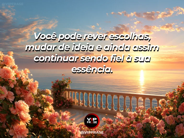 Frase de autoestima sobre changing while keeping your essence, com old arch opening into a fresh green garden