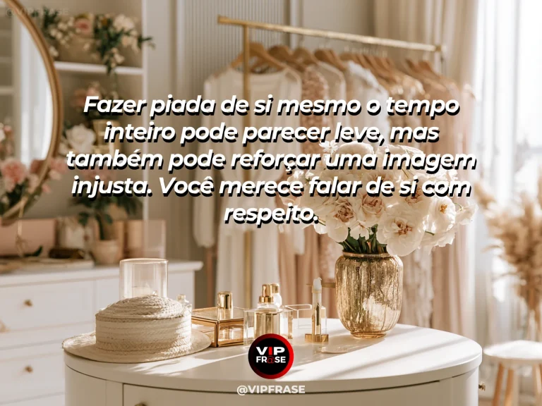 Mensagem de autoestima sobre replacing self-deprecating humor with self-respect, em cena luminosa e acolhedora