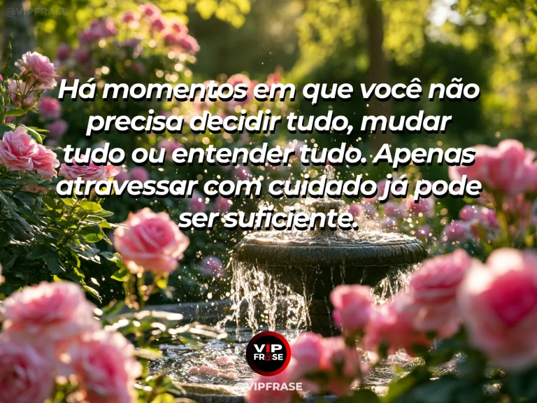 Mensagem de autoestima sobre moving through uncertain phases gently, com misty path with gentle sunrise and soft flowers