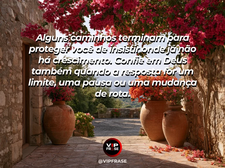 Mensagem sobre Deus com estrada terminando e nova trilha surgindo ao lado.