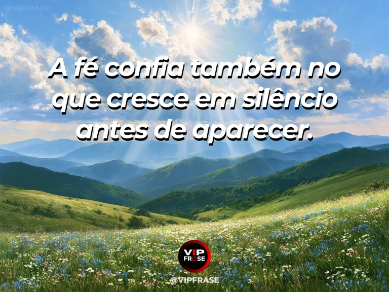 Mensagem de fé e esperança com flores silvestres crescendo em um prado alpino.