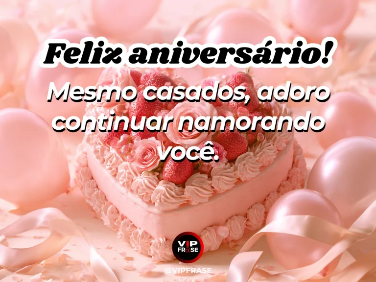 Mensagem de aniversário para esposa sobre amor e cumplicidade, com cenário romântico iluminado.