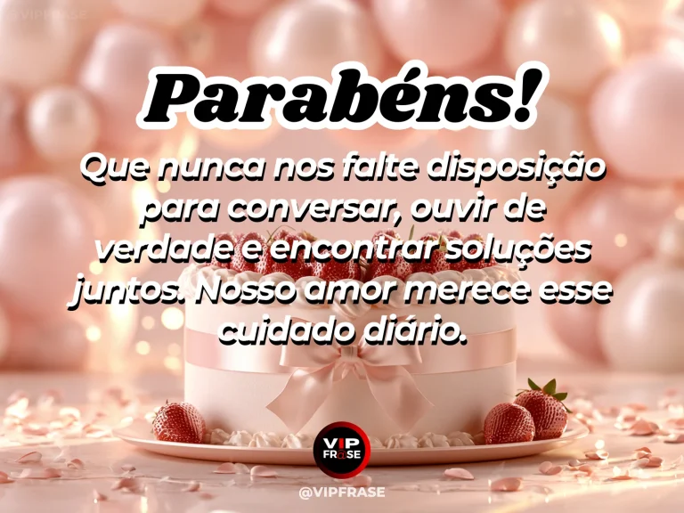 Mensagem de aniversário para esposa sobre amor e cumplicidade, com flores e luz natural.