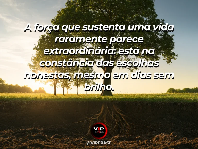 Frase de força sobre o esforço que não precisa impressionar, com aqueduto ancestral monumental sustentado por arcos sobre vale verde.