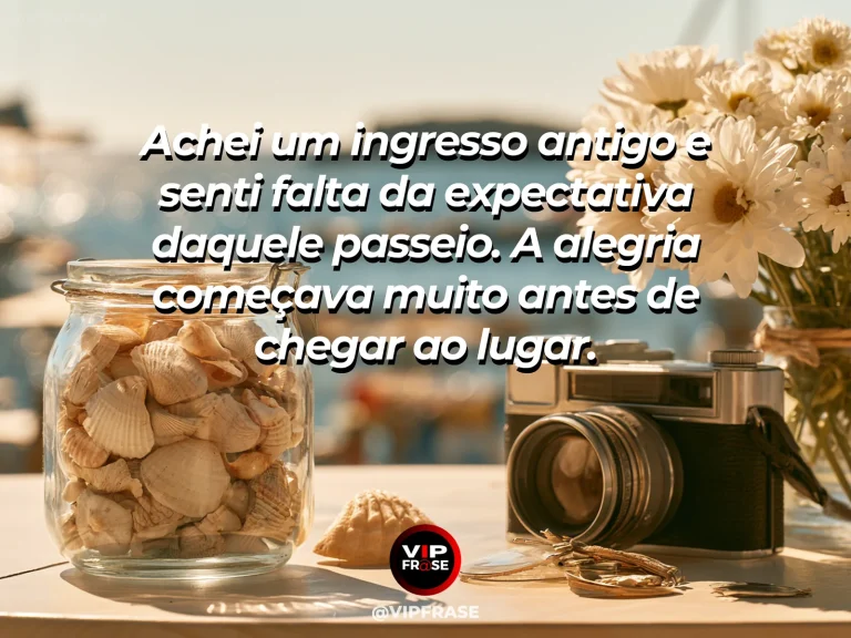 Mensagem sobre saudade, com ingressos antigos sem letras legíveis com flores na mesa ensolarada.