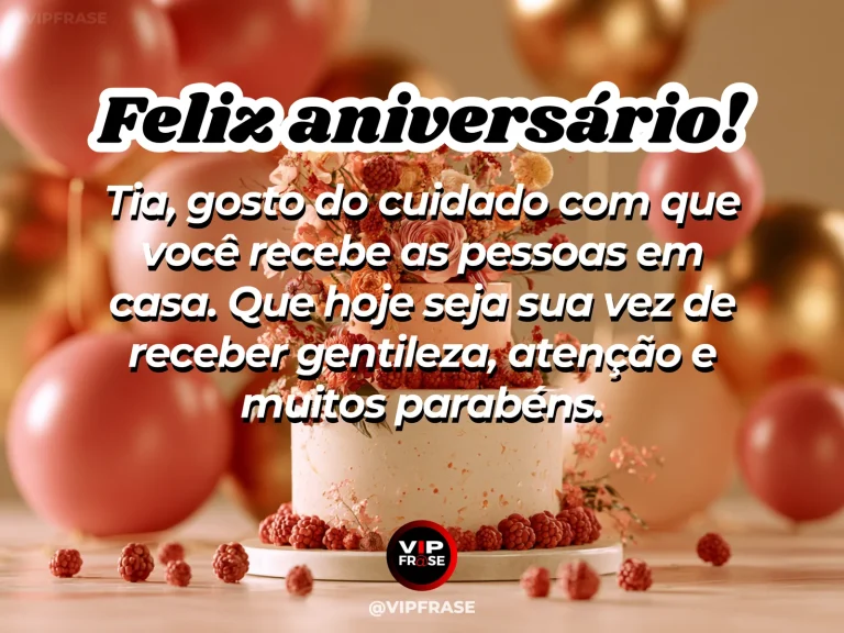 Mensagem de aniversário para tia sobre carinho, com inviting home entrance with festive flowers birthday gifts and warm light.