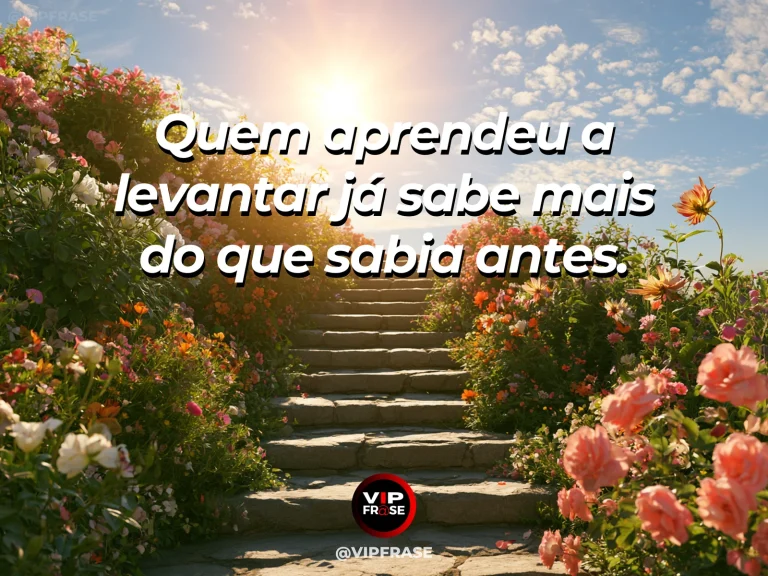 Frase de superação em cenário natural sobre o medo de cair não precisa te parar.