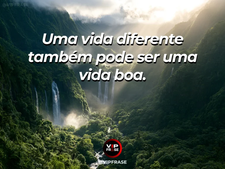Frase de superação em new path through green hills beside an older abandoned route.