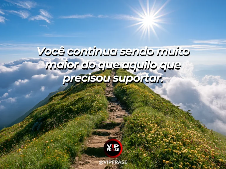 Frase de superação em cenário natural sobre o que te feriu não é tudo o que você é.