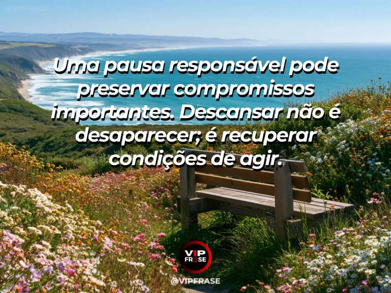 Frase de força sobre o refúgio que não é fuga, com casa de pedra acolhedora em varanda sobre grande vale montanhoso.