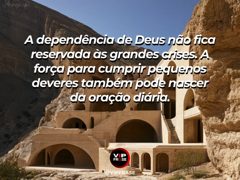 Mensagem de força sobre o sustento de deus na rotina, com capela de pedra sobre colina na luz da manhã.