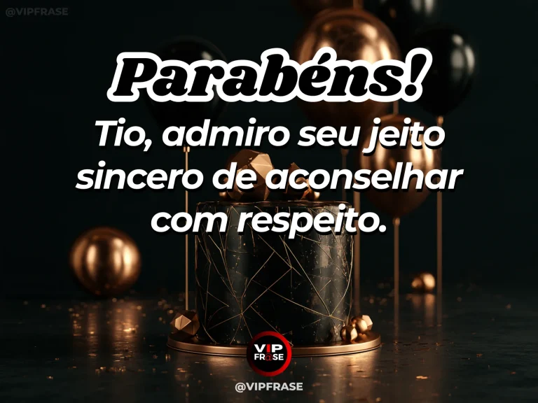 Mensagem de aniversário para tio sobre sabedoria, com cenário acolhedor e luz natural.