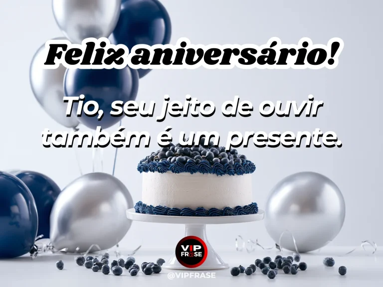 Mensagem de aniversário para tio sobre carinho, com flores e cenário iluminado.