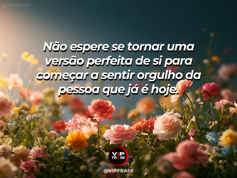 Frase de autoestima sobre healthy pride in who you already are, com full magnolia bloom under a vivid blue sky