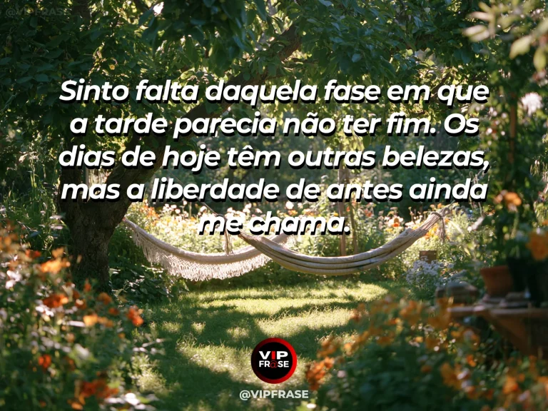 Mensagem de saudade sobre a falta de uma fase sem pressa, com campo de flores com bicicleta e caminho de verão.