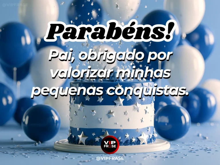 Mensagem de aniversário para pai sobre reconhecimento de esforços, com small handcrafted wooden trophy beside colorful celebratory ribbons on sunny desk.