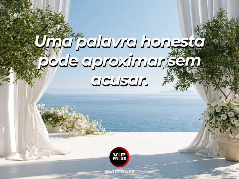 Arte com frase de paz sobre diálogo honesto, em cenário de natureza e luz suave.