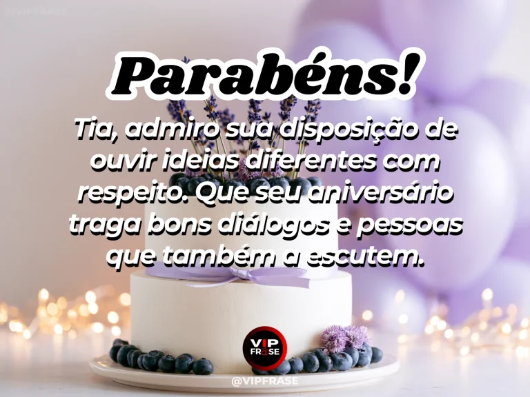 Mensagem de aniversário para tia sobre sabedoria, com two colorful teacups with birthday bouquet and morning garden light.