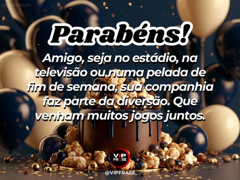 Arte de aniversário para amigo sobre amizade, com cenário comemorativo acolhedor e elementos visuais relacionados à amizade.