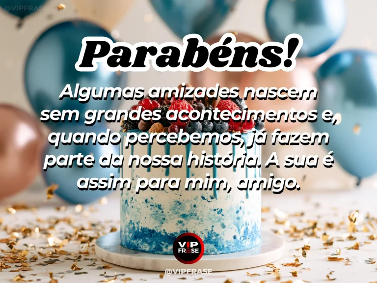 Arte de aniversário para amigo sobre amizade, com cenário comemorativo acolhedor e elementos visuais relacionados à amizade.